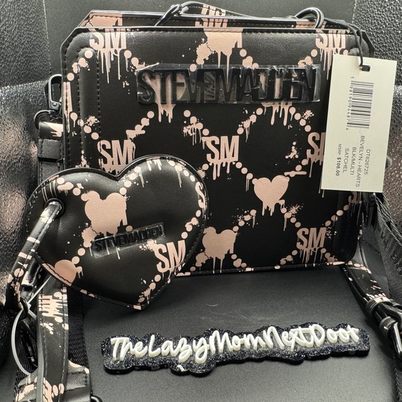 Steve Madden Black and Pink Crossbody Bag - Picture 1 of 3